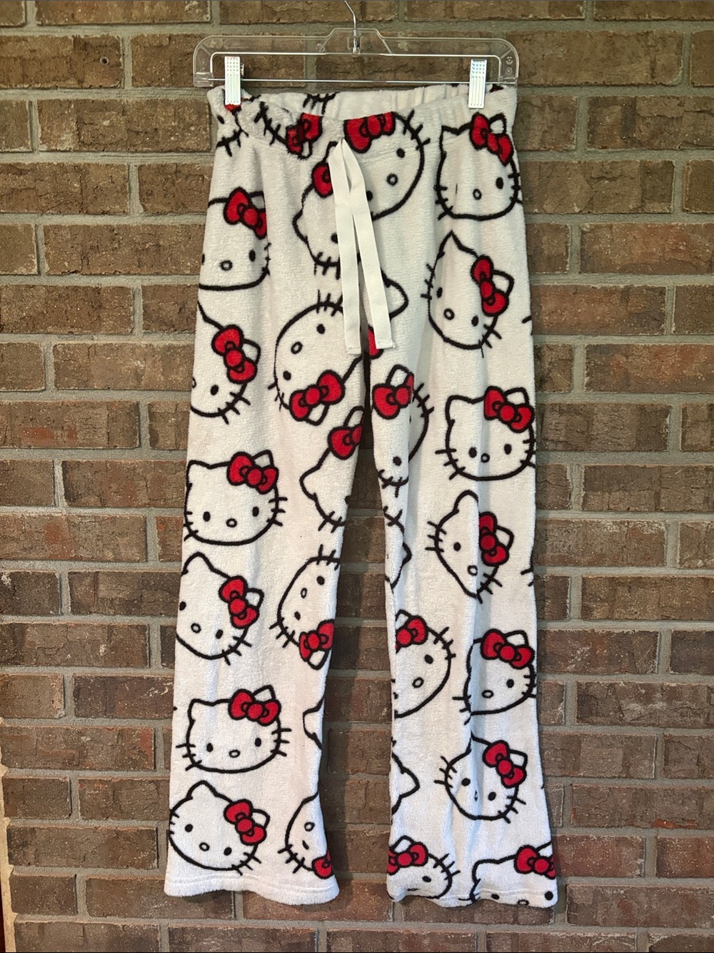 Hello Kitty White Red Fleece Pajama Pants for Kids